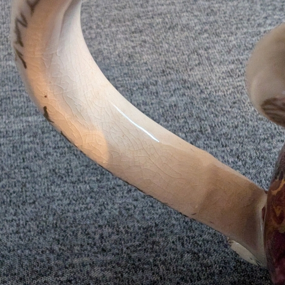 Arthur Wood Red and White Striped Porcelain Teapot with Gold Floral Design, 4278 - Picture 3 of 9